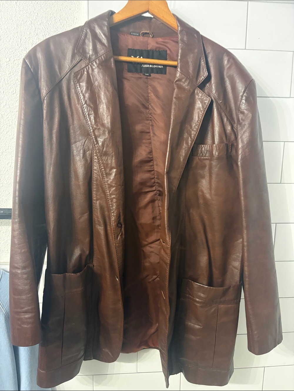 Willow Men's Brown Leather Blazer Jacket